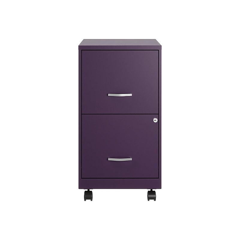 Space Solutions SOHO Smart File 2-Drawer Mobile Vertical File Cabinet, Letter Size, Lockable, Midnight Purple (25277) image 1