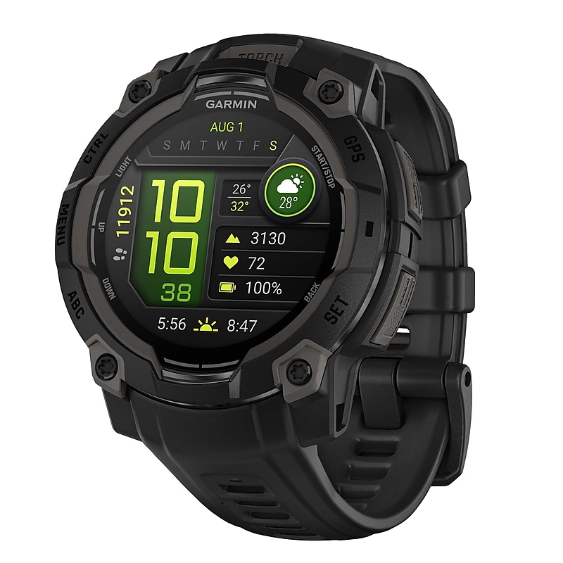 Garmin Instinct 3 AMOLED GPS Smartwatch, Black, 45mm (GRM0293600) image 1