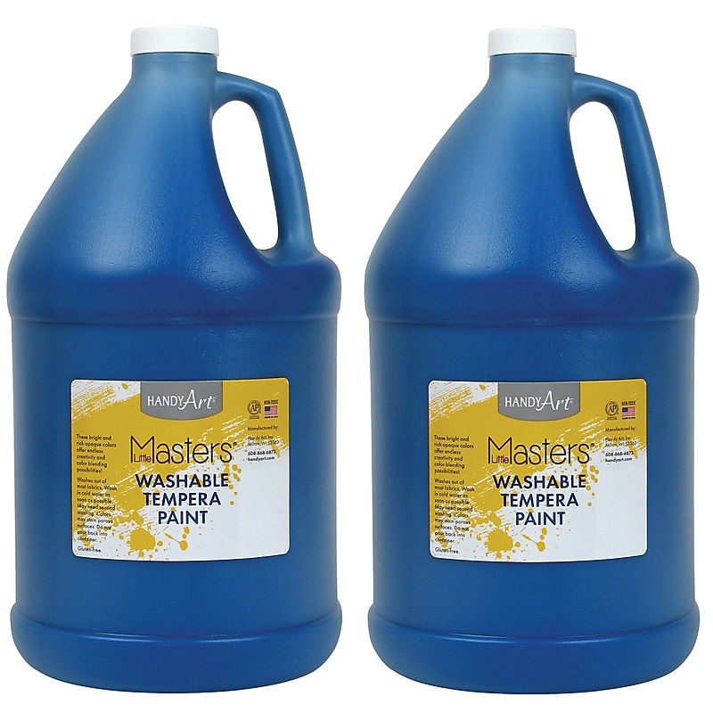 Handy Art Little Masters Washable Tempera Paint, Blue, Gallon, 2/Bundle (RPC214730-2) image 1