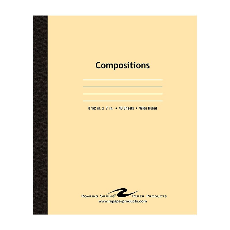 Roaring Spring Paper Products 1-Subject Composition Notebooks, 7" x 8.5", Wide Ruled, 48 Sheets, Brown (77308) image 1