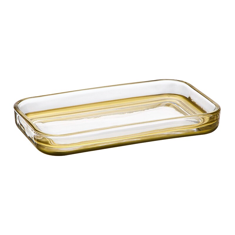 mDesign Glass Accessory Tray, Clear/Soft Brass (26040) image 1