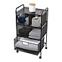 Mind Reader 4-Drawer Multipurpose Utility Cart with Wheels, Metal, Black (4DRMESH-BLK)~#|#~C0D1EAA5-9704-48D6-9DDF2FA99CCEB55B_sc7