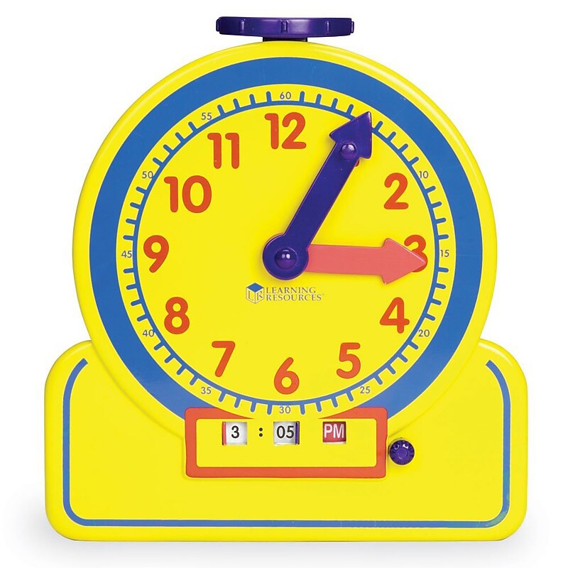 Learning Resources Primary Time Teacher 12-Hour Junior Learning Clock image 1