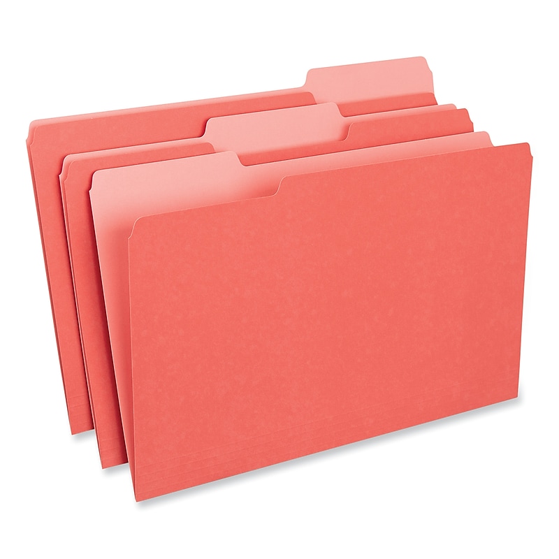 Universal File Folder, Legal Size, Red, 100/Box (UNV15303) image 1
