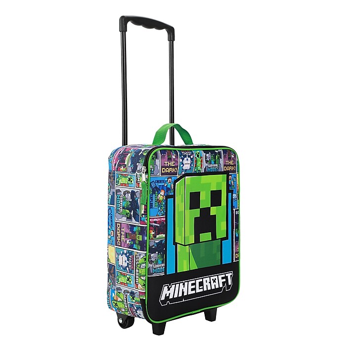 Bioworld 4-Piece Minecraft Carry-On Luggage Set with Wheels, TSA