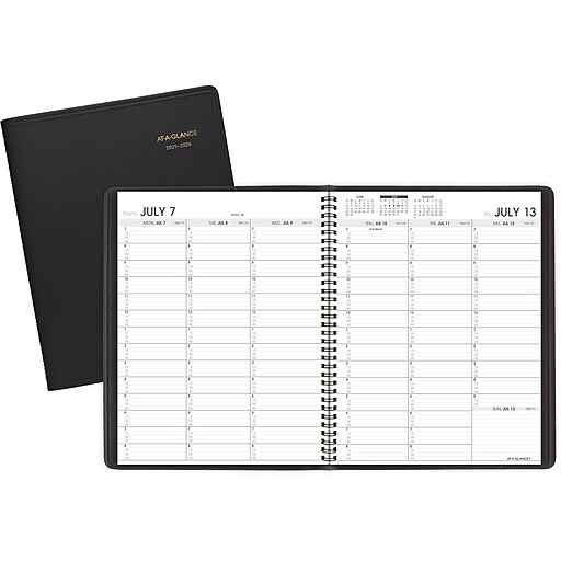AT-A-GLANCE 2024 Weekly Pocket Planner - 3.25" X 6.25" Refillable Appointment Book, Black Faux Leather Cover