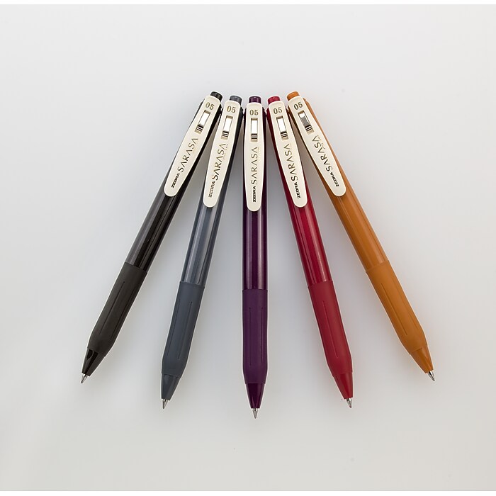 Zebra Sarasa Clip Vintage Retractable Gel Pens, Fine Point, 0.5mm