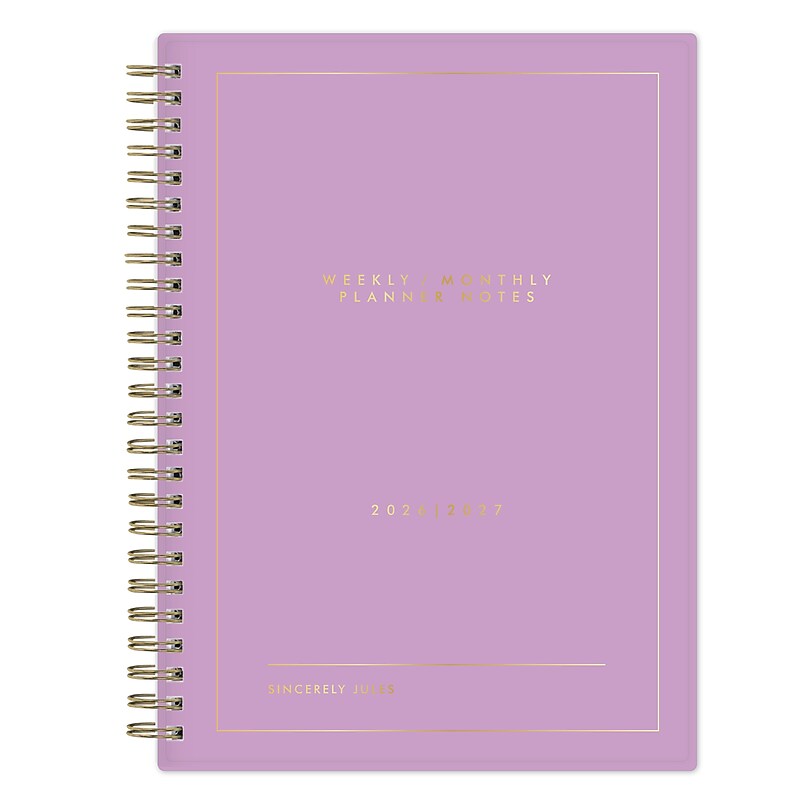 2026-2027 Blue Sky 6" x 8" Academic Year Weekly & Monthly Planner, Plastic Cover, Violet (161389) image 1