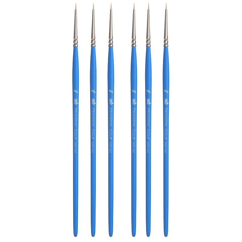 Princeton Select Artiste Mixed Media Synthetic Short Liner Brush, 6/Pack (PBXP3750SL180-6) image 1