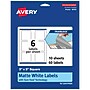 Avery Laser/Inkjet Multipurpose Labels, White, 6 Labels/Sheet, 10 Sheets/Pack (94101)~#|#~C0F16B71-980F-428F-91A0BAA88DCD6E5F_sc7