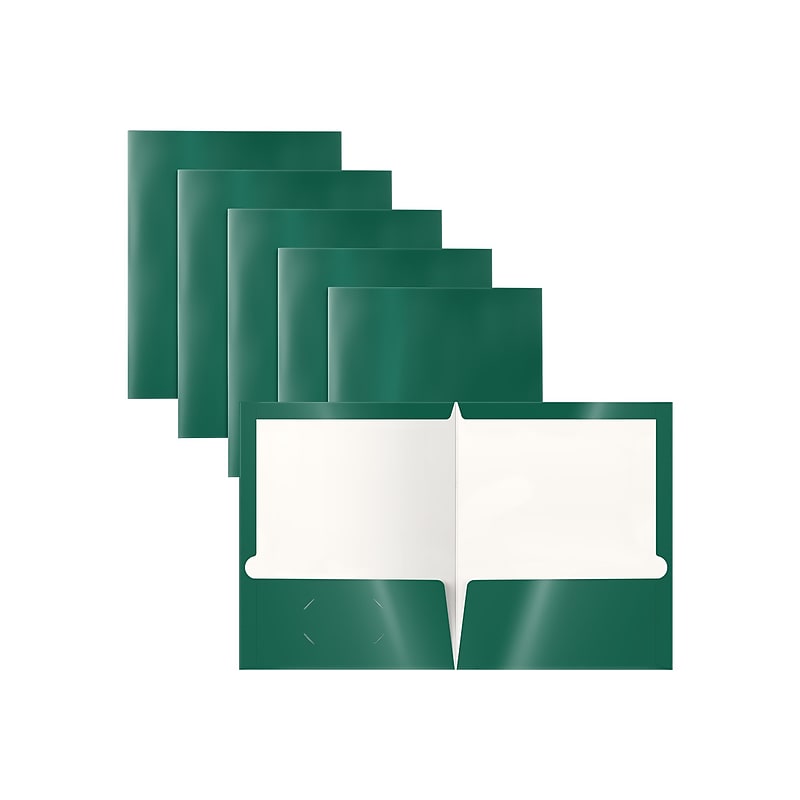 Better Office Glossy 2-Pocket Folder, Dark Green, 25/Pack (80178-25PK) image 1