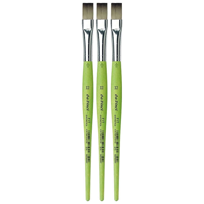 da Vinci FIT Synthetics Acrylic & Tempera Student Flat Brush, 3 /Pack (DVXVA37412-3) image 1