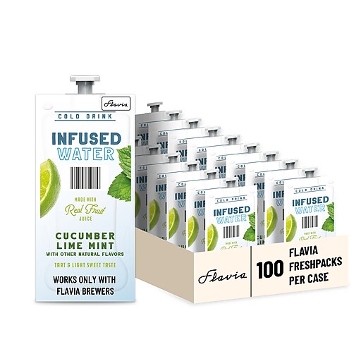 Lavazza Cucumber Lime Mint Infused Water, Flavia Freshpacks, 100