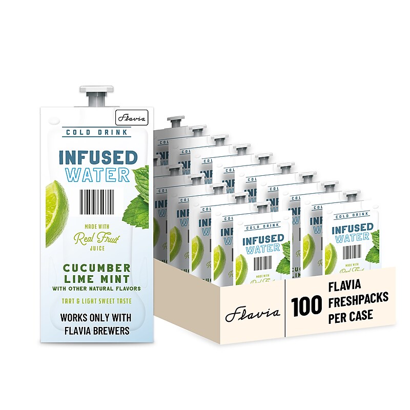 Lavazza Cucumber Lime Mint Infused Water, Flavia Freshpacks, 100/Carton (48051) image 1