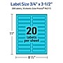 Avery Rectangle Multipurpose Labels, 0.75" x 3.5", Bright Blue, 200/Pack (94217)~#|#~C0F87F29-D2C7-4B9F-A1C87F897936920C_sc7