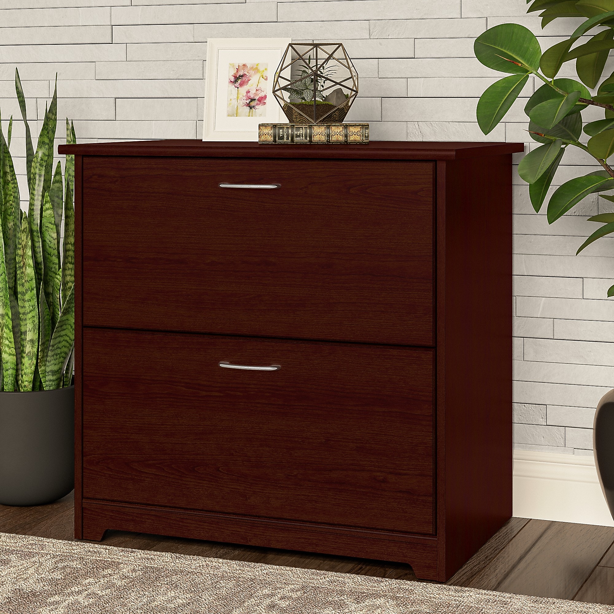 Bush Furniture Cabot Lateral File Cabinet, Harvest Cherry (WC31480) Sansujyuku sansujyuku.com