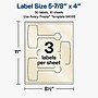 Avery Laser/Inkjet Multipurpose Labels, 5-7/8" x 4", Pearlized Ivory, 30 Labels/Pack (19479370776)~#|#~C10196A6-D8A1-4ED8-AE73893610243F09_sc7