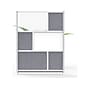 Luxor Workflow Series 6-Panel Freestanding Modular Room Divider System Starter Wall with Whiteboard, 70"H x 53"W, Gray/Silver~#|#~C105DFC4-9B8E-49B4-856E8D52F3A3DFC6_sc7