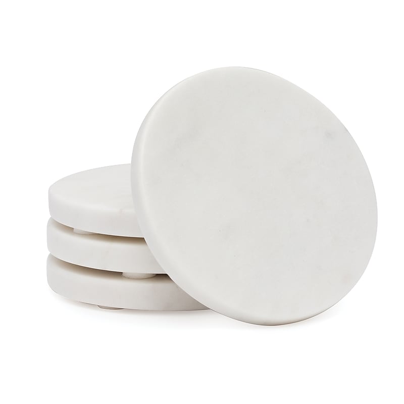 Thirstystone White Marble Coasters, 4/Set (NM3919) image 1