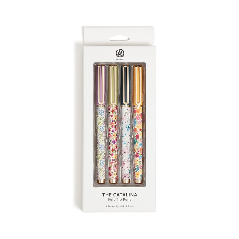 U Brands Catalina Pens Pen, Medium Point, 0.7mm, Black Ink, 4/Pack (7453U04-24) image 1
