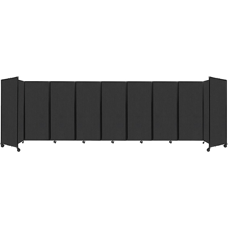 Versare The Room Divider 360 Freestanding Folding Portable Partition, 82"H x 300"W, Black Fabric (1182902) image 1