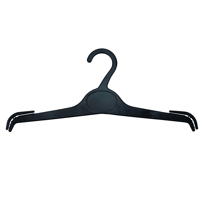 Nahanco 12 1/4" Polystyrene Apparel Hanger, Black, 500/Box (NH03B) image 1