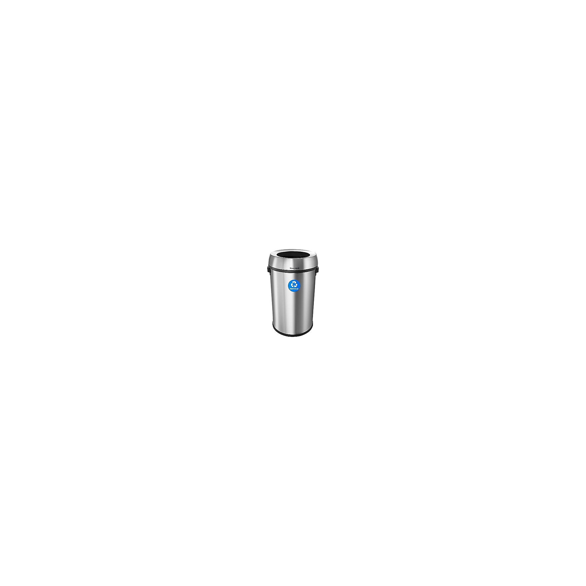 Alpine Industries Stainless Steel Recycling Bin, 17 Gallon, Silver (ALP470-65L-R) Sansujyuku sansujyuku.com