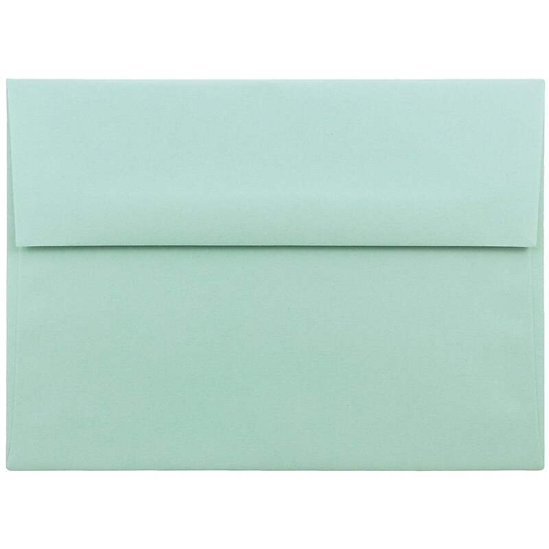 JAM Paper A7 Invitation Envelope 5 1/4" x 7 1/4", Aqua Blue, 100/Pack (1523985d) image 1
