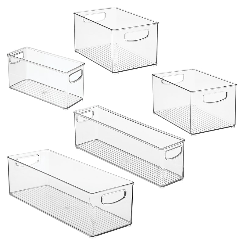 iDESIGN Small Stackable Plastic Storage Bin, Clear (95584N) image 1