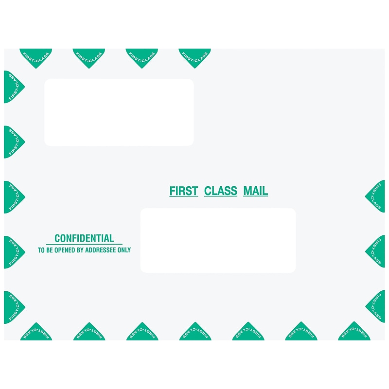 ComplyRight Self-Seal Tax Envelope, 10" x 13", White/Green, 50/Pack (PEB02) image 1