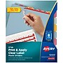 Avery Index Maker Plastic Dividers with Print & Apply Label Sheets, 8 Tabs, Multicolor, 5 Sets/Pack (AVE12433)~#|#~C11CA796-6A7A-4D91-9659BF3D9E52CBAE_sc7
