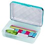 Bostitch Lockermate Quilted Metallic Pencil Box, 8.38" x 5.75" x 8.38", Turquoise (23130-TQ21)~#|#~C11F9CA2-3B55-43EF-8075A3325CA1C5CC_sc7