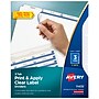 Avery Index Maker Paper Dividers with Print & Apply Label Sheets, 3 Tabs, White, 5 Sets/Pack (11435)~#|#~C11FB002-1033-46CE-BC7CD36FF17EB92E_sc7