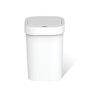Nine Stars Plastic Motion Sensor Trash Can, 13.2 Gallon, White