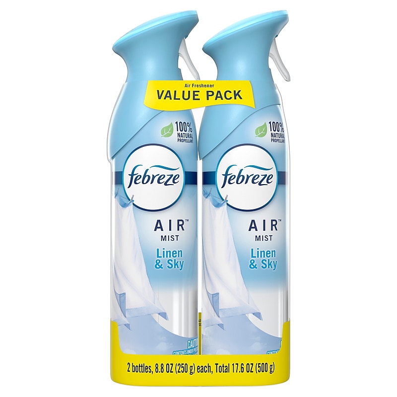 Febreze Odor-Fighting Air Freshener Spray, Linen & Sky Scent, 8.8 oz., 2/Pack (97799) image 1