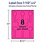 Avery Lollipop Laser/Inkjet Multipurpose Labels, 1.5" x 4", Neon Magenta (160/Pack)~#|#~C12CC323-F11B-4AA1-B0737E77AB64F5FF_sc7