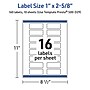 Avery Laser/Inkjet Rectangle Multipurpose Labels, 1" x 2-5/8", White, 160/Pack (S00D29)~#|#~C12DB377-69A5-4D69-BE1785C64CBCE89F_sc7