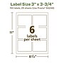 Avery EcoFriendly Laser/Inkjet Rectangle Multipurpose Labels, 3" x 3-3/4", White, 150/Pack (94248)~#|#~C1305336-9C1F-491F-AB06A9DDBA22B0FC_sc7