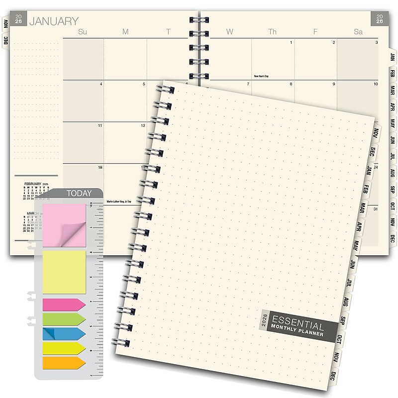 2026 Global Printed Products Frosted 8.5" x 8.5" Monthly Planner, Paperboard Cover (ESPLM-CY26-8511) image 1