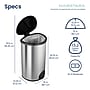 Nine Stars Stainless Steel Toe Tap Sensor Trash Can, 13.2 Gallon, Silver (TTT-50-19)~#|#~C1365839-1A1F-40E9-BF5F9BC3599560A0_sc7