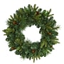 Nearly Natural 24-in Mixed Pine Artificial Christmas Wreath with 35 Clear LED Lights and Pinecones (W1114)~#|#~C13F1F85-8A79-4C9E-AB92C1C6D60E15F0_sc7