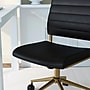 Martha Stewart Ivy Armless Faux Leather Swivel Office Chair, Black/Polished Brass (CH2209211BKGLD)~#|#~C14120F9-7C09-41DC-BC88297396F85039_sc7