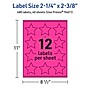 Avery Star Laser/Inkjet Multipurpose Labels, 2-1/4" x 2-3/8", Neon Magenta (480/Box)~#|#~C142A8B3-6C51-4D78-AB1B9D74381B7552_sc7