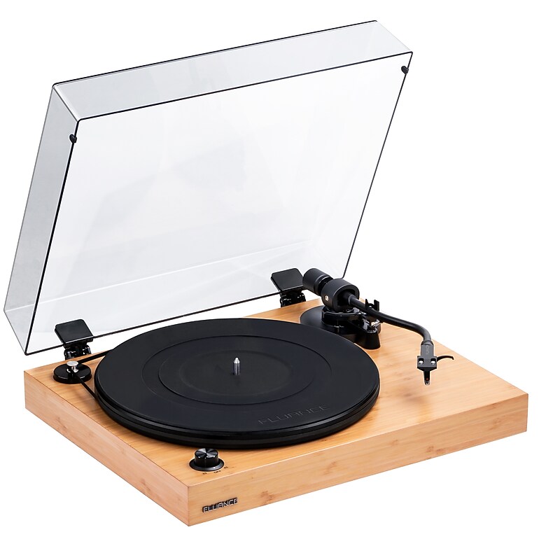 Fluance RT82 Reference Turntable with Ortofon OM10 & Speed Control Motor, Matte Bamboo Veneer (RT82B) image 1