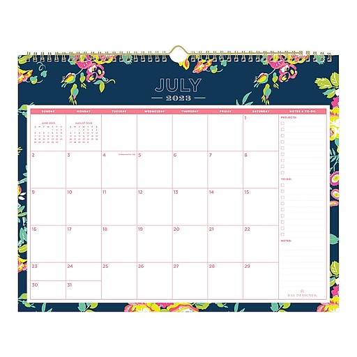 20232024 Blue Sky Day Designer Peyton Navy 15" x 12" Academic Monthly