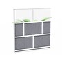Luxor Modular Room Divider Add-On Wall, 70"H x 70"W, Gray/Frosted PET/Acrylic (MW-7070-XFCG)~#|#~C157330D-5A4C-483D-A6286972DF4E89F2_sc7
