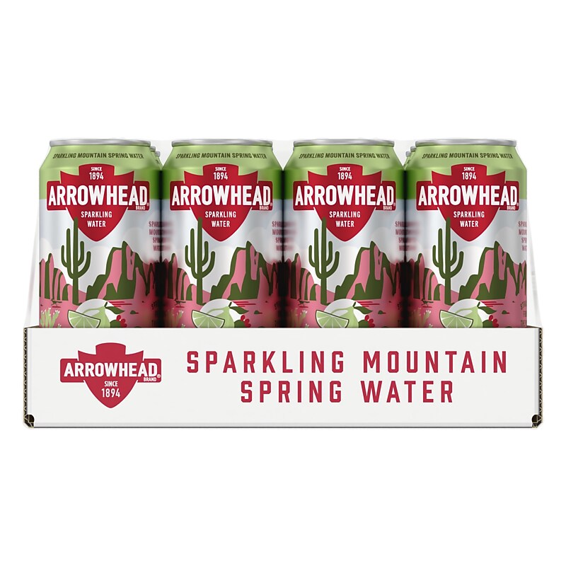 Arrowhead Lime Prickly Pear Flavored Sparkling Spring Water 12 oz., 24 Cans/Carton (19990630) image 1