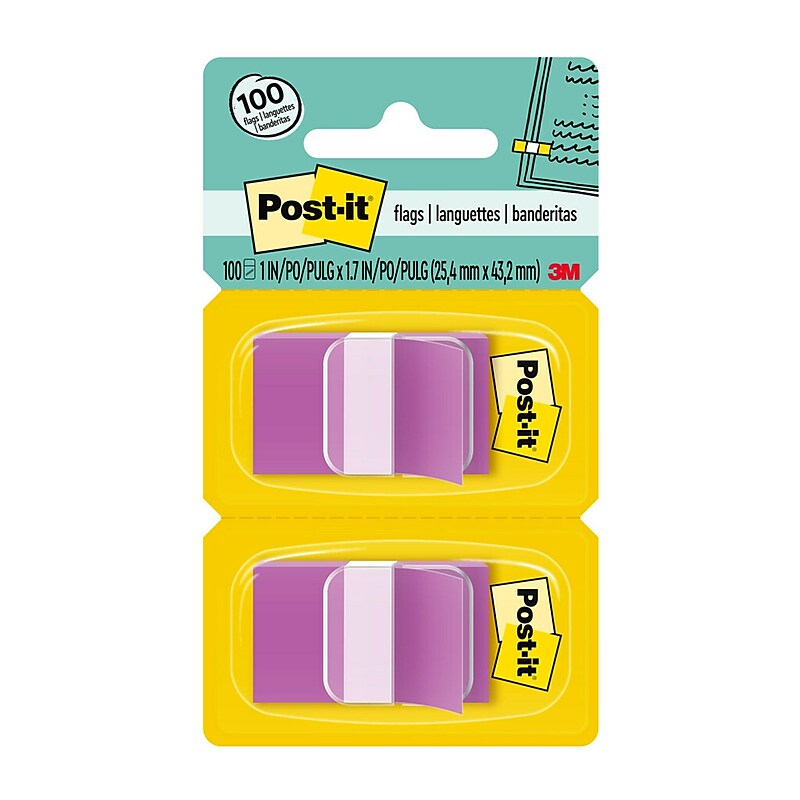 Post-it Flags, 1", Purple, 100 Flags/Pack (680-PE) image 1
