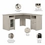 Bush Furniture Cabot 60"W Wood L-Shaped Computer Desk, Linen White Oak (WC31130K)~#|#~C166F88F-A3EC-4745-866EA8F973B063C1_sc7