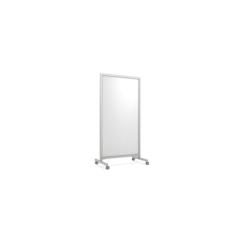 Ghent EZ Magnetic Porcelain Mobile Dry-Erase Whiteboard, Aluminum Frame, 75"H x 38"W (EZ6MA7538) image 1